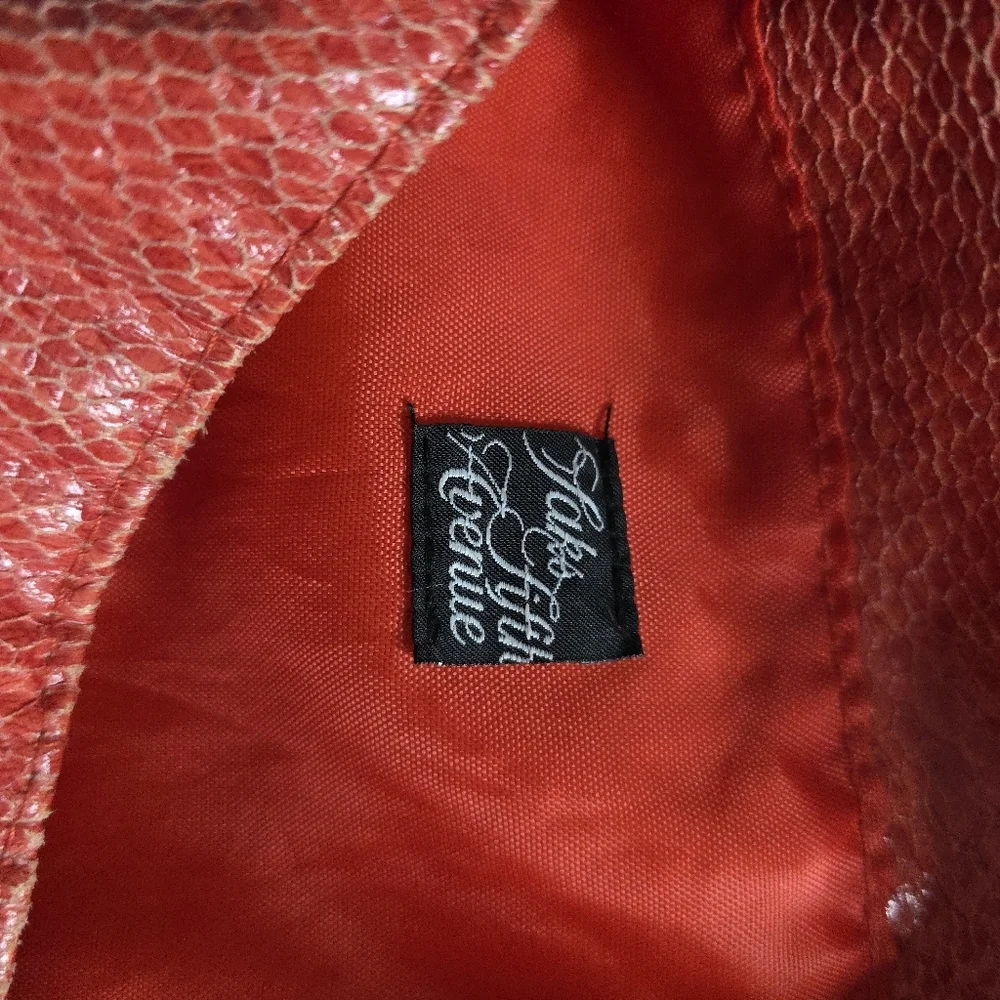 Saks Fifth Ave Elegant Red Tote Bag